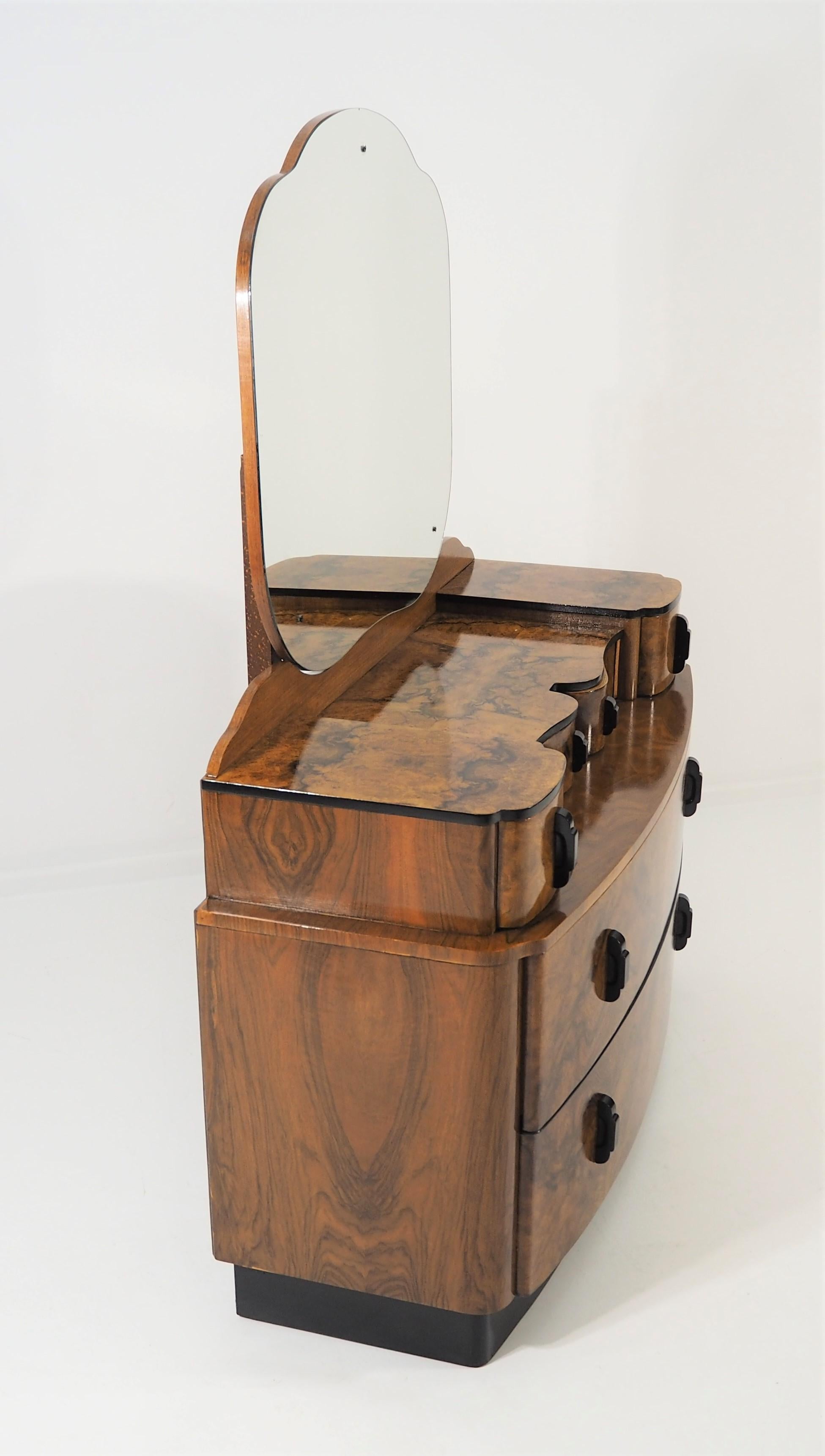 Dressing Table with Mirror by Jindřich Halabala, 1950s 6