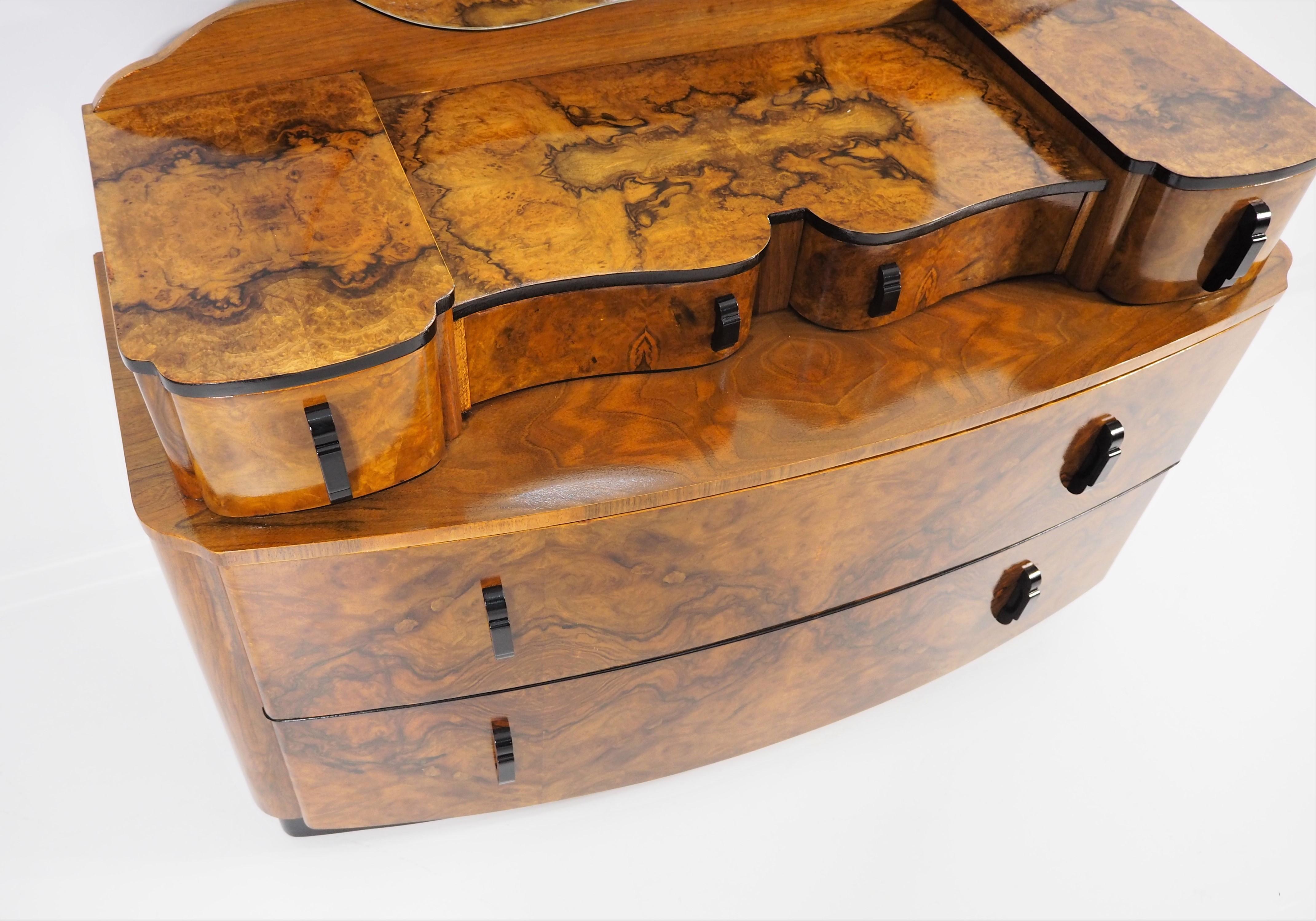 Art Deco Dressing Table with Mirror by Jindřich Halabala, 1950s