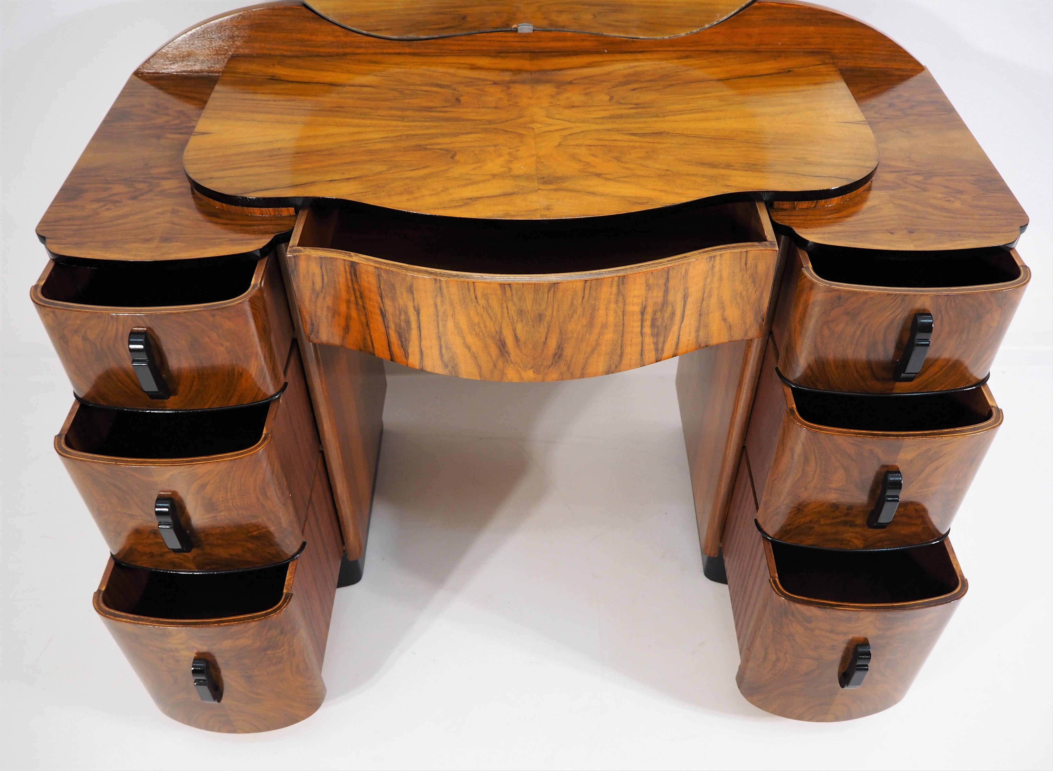 Czech Dressing Table with Mirror by Jindřich Halabala, 1950s