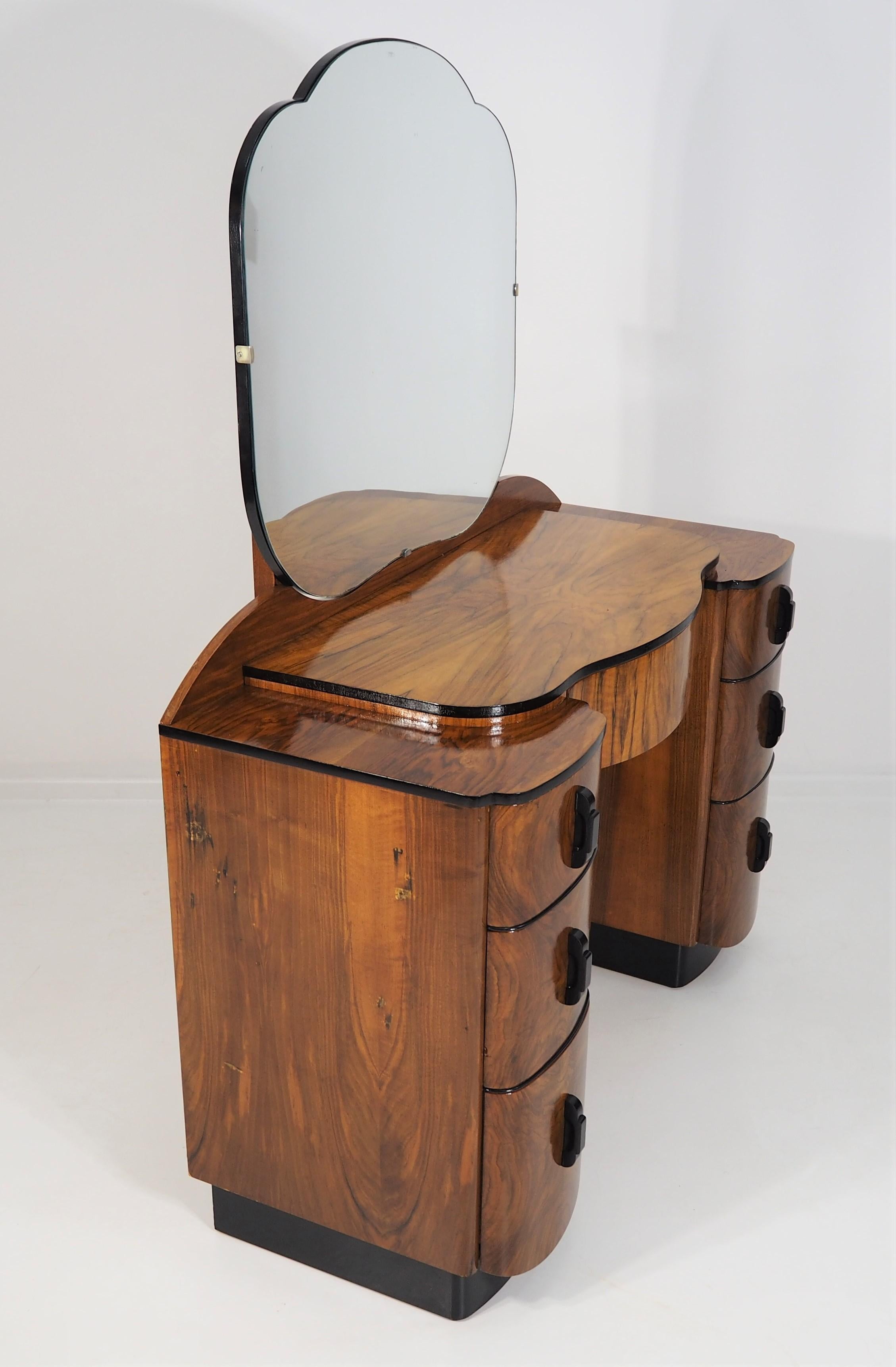 Dressing Table with Mirror by Jindřich Halabala, 1950s 1