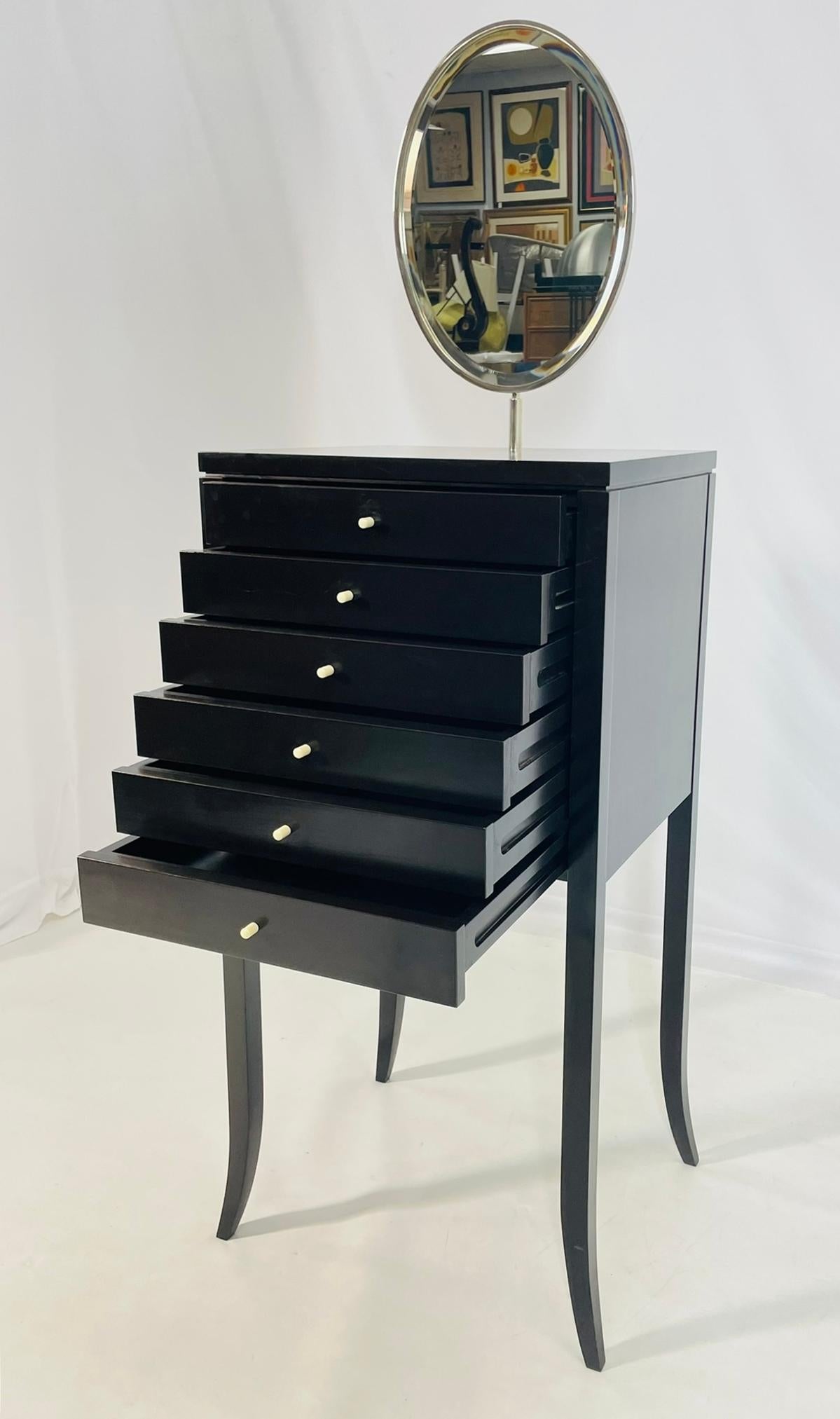 Dressing Vanity Cabinet With Mirror by Maxine Snider Inc. For Sale 5