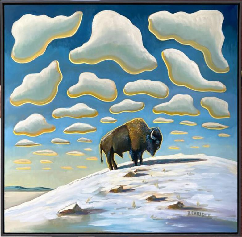 Búfalo en invierno - Painting de Drew Christie
