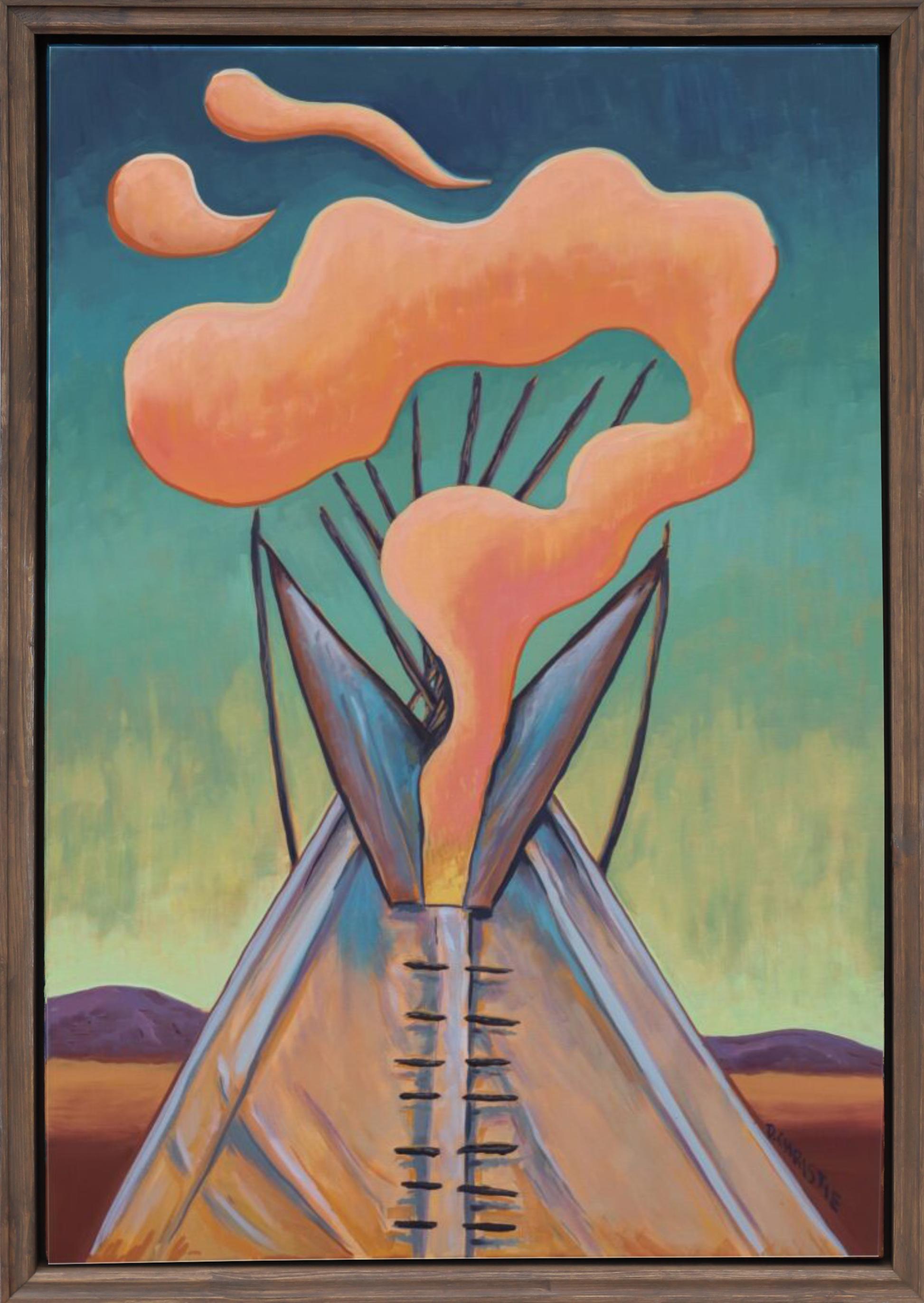 Fumée du soir - Painting de Drew Christie