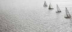 12-Meter Racing Yachts Create a Pattern on the Open Seas, Aerial, Iconic