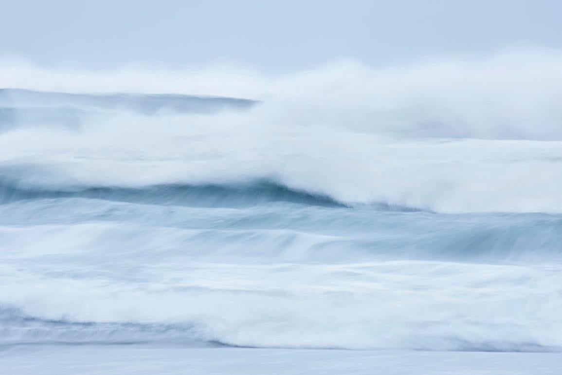 Drew Doggett Landscape Photograph - Abstract Blue Waves in the Pacific Northwest, Horizontal, Color Photography