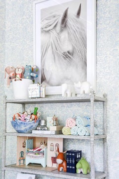 All White Horses Standing in Calm Water, Equestrian, Meditative