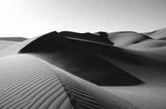 Bellissima immagine in bianco e nero di dune di sabbia con l'effetto increspato dal vento