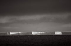 Black and white abstract photograph of A23a, the largest iceberg on Earth