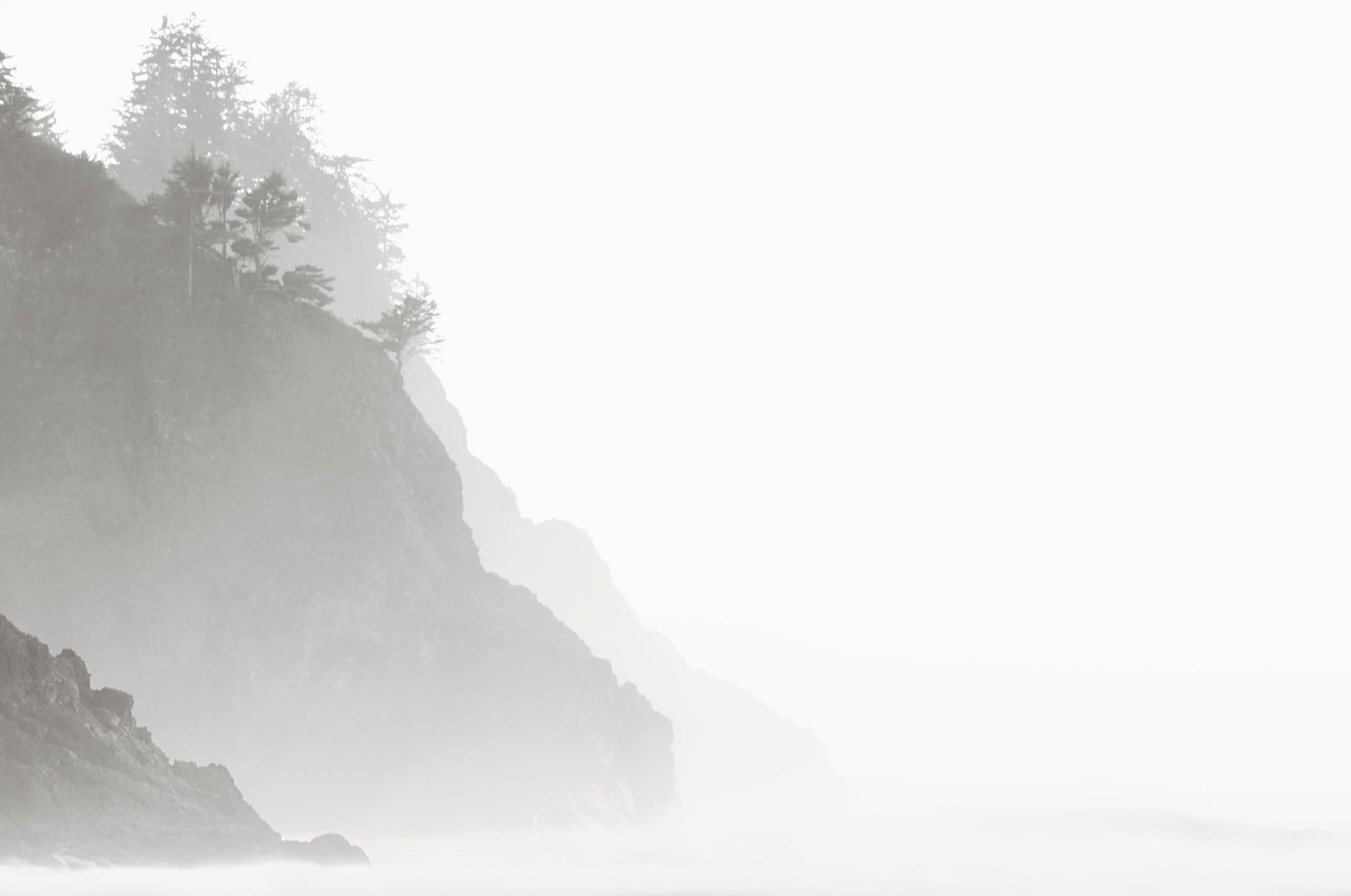 Drew Doggett Landscape Photograph - Ethereal Morning on the Coast of California, Bestseller, Black and White Print