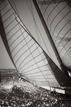 Intimate Black and White Print of the World-Class Yacht Northern Light, Vertical