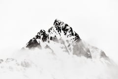Minimal, Abstract Landscape of the Arctic with a Snowy Peak 