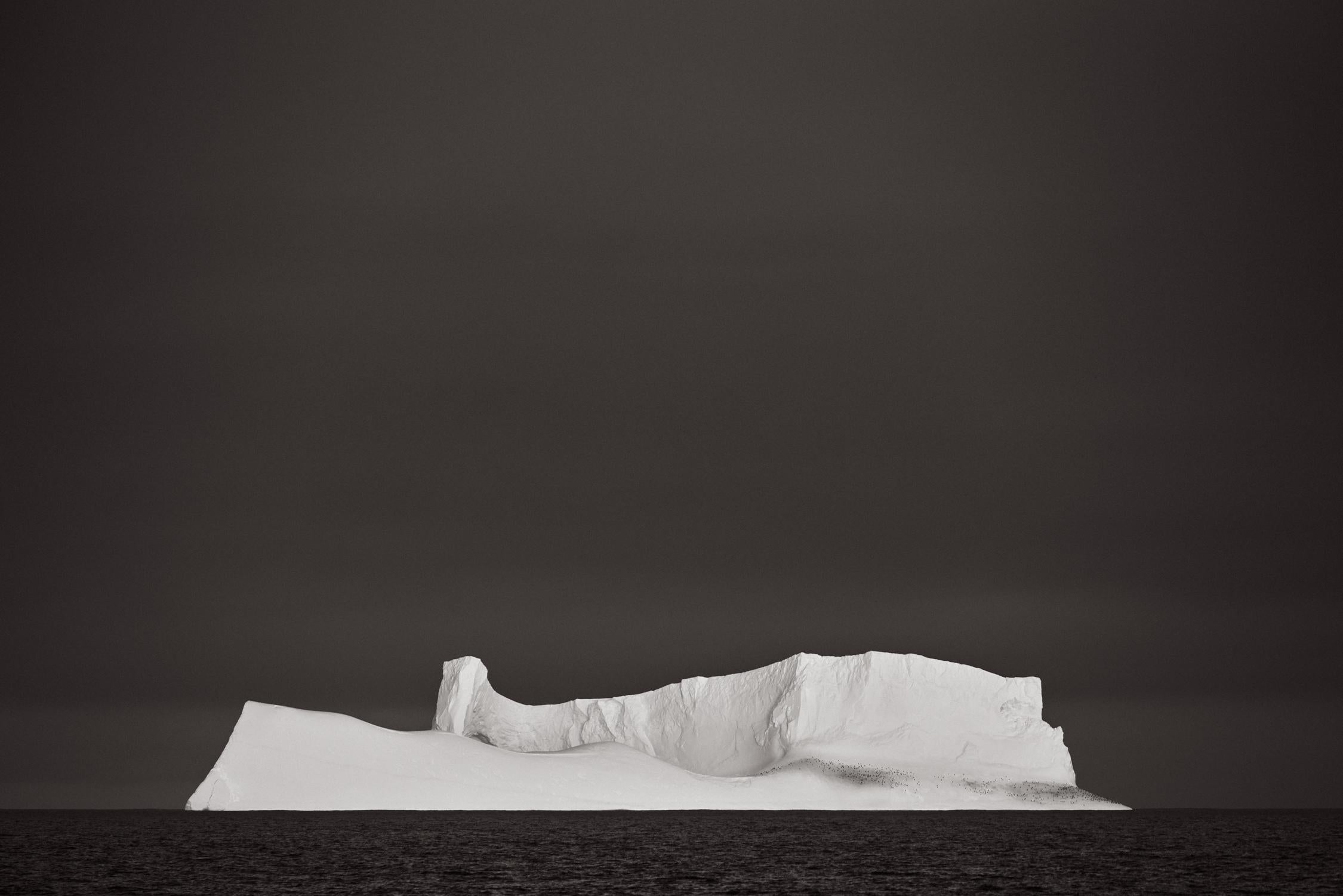 Otherworldly capture of an iceberg in black and white