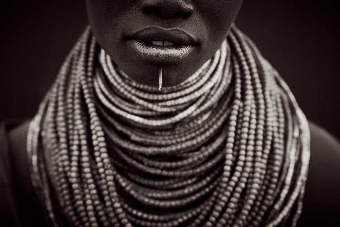 Portrait of a Tribeswoman, Ethiopia, Fashion, Black and White