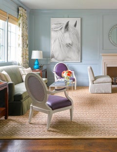 Portrait d'un cheval blanc, Photographie en noir et blanc, Ethéré, Mode