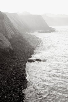 Amanecer en la costa de California, Fotografía en blanco y negro, Vertical, Clásica