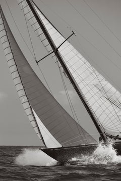The racing yachts Northern Light sailing across the Atlantic Ocean