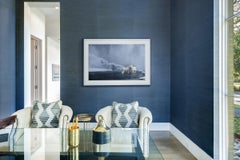 White Horses Running Beneath a Waterfall in Iceland, Color Photography, Vertical