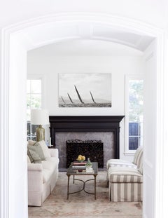 World-Class Racing Yachts at Start of the Regatta, Black and White Photography