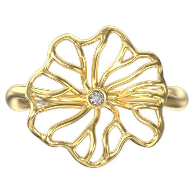 For Sale:  Drew Drop on the Lotus Leaf Ring, 18k Yellow Gold