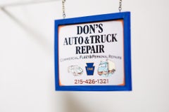 "Don's Auto & Truck Repair" Miniature Urban Hanging Sign by Drew Leshko