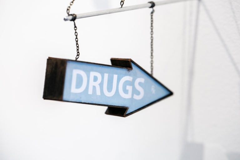 Drew Leshko - Drugs (arrow light blue) For Sale at 1stdibs