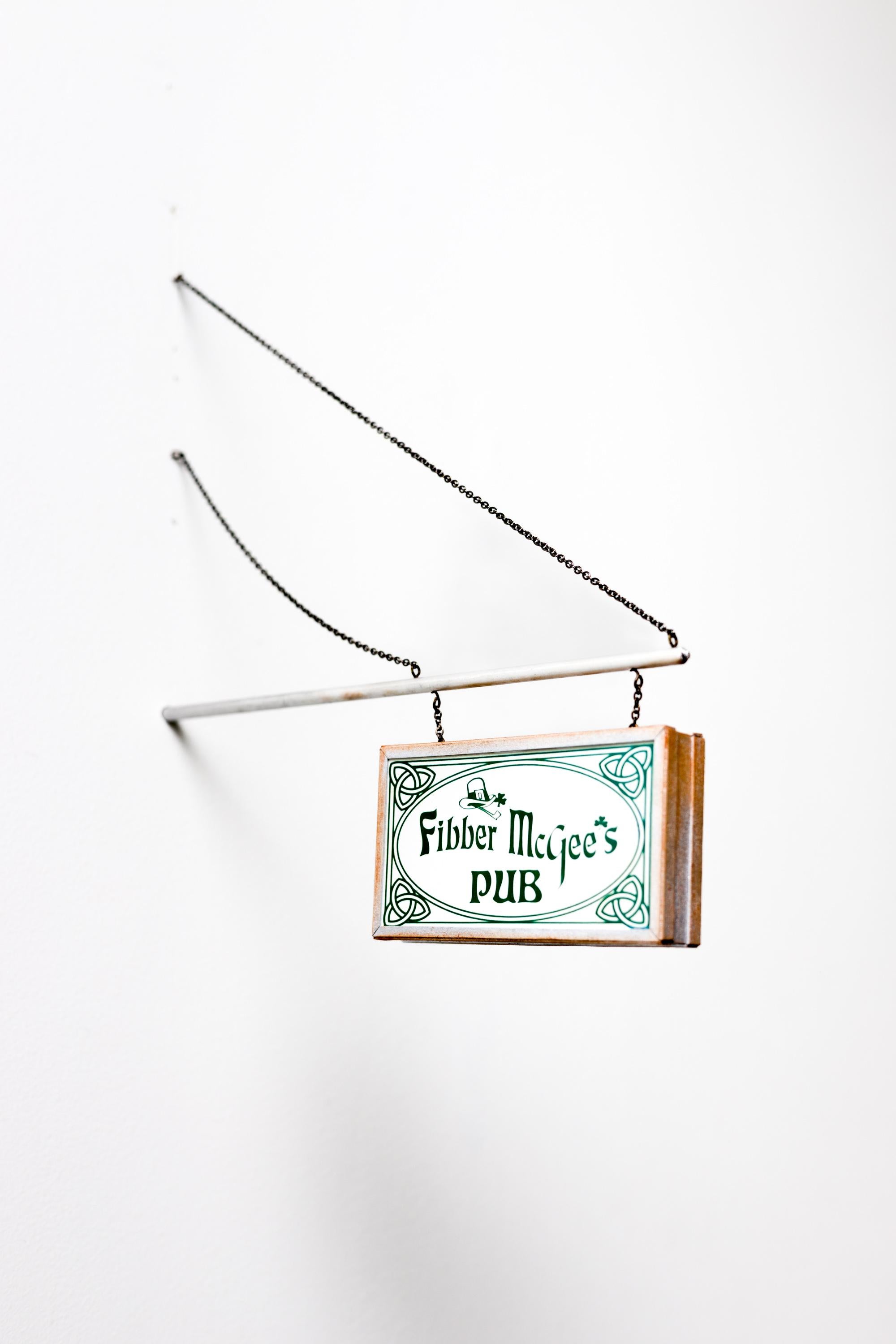 "Fibber McGee
s" Urban Storefront Irish Bar Sign with Painted Rust Effect