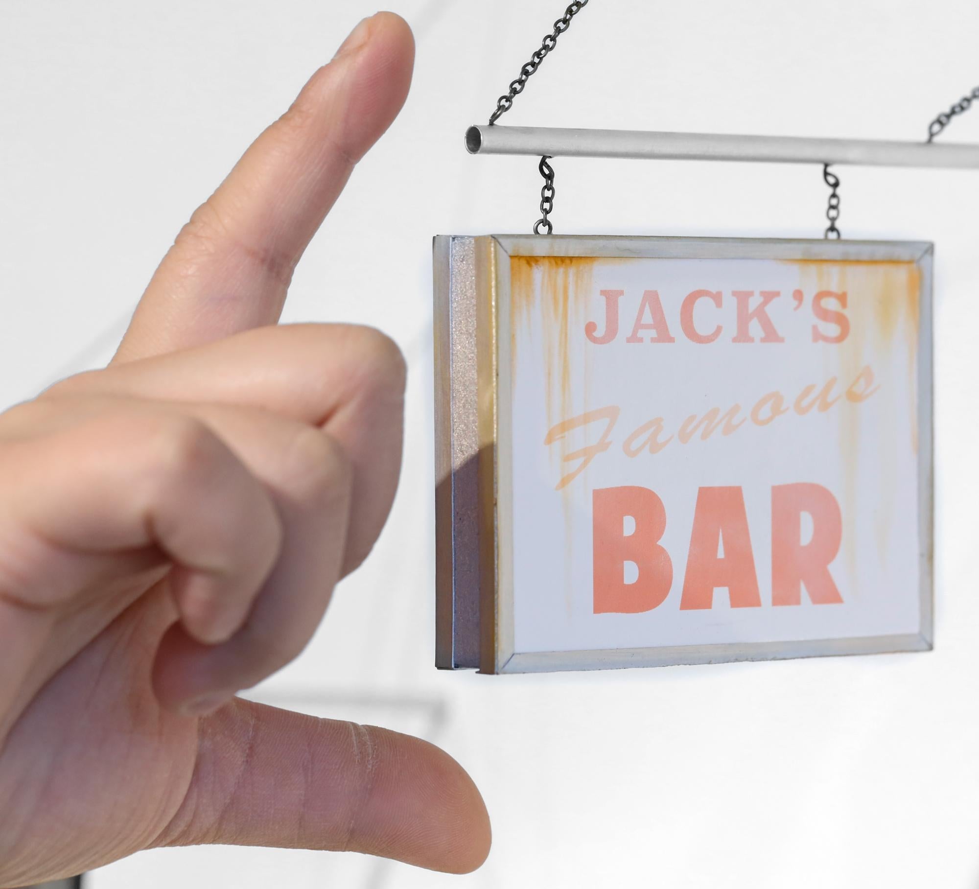 Jack's Famous Bar - Gray Still-Life Sculpture by Drew Leshko