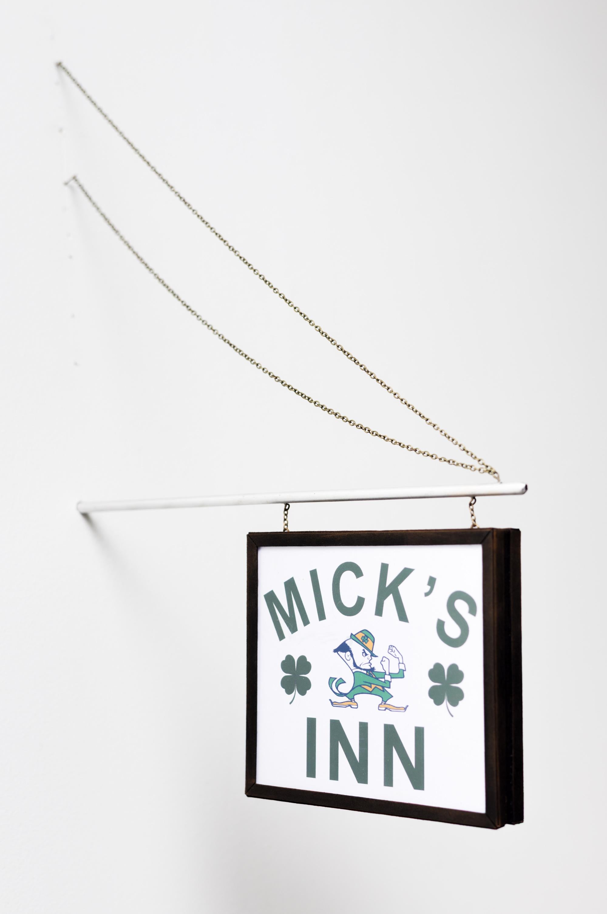 "Mick
s Inn" Miniature Irish Bar City Hanging Sign by Drew Leshko