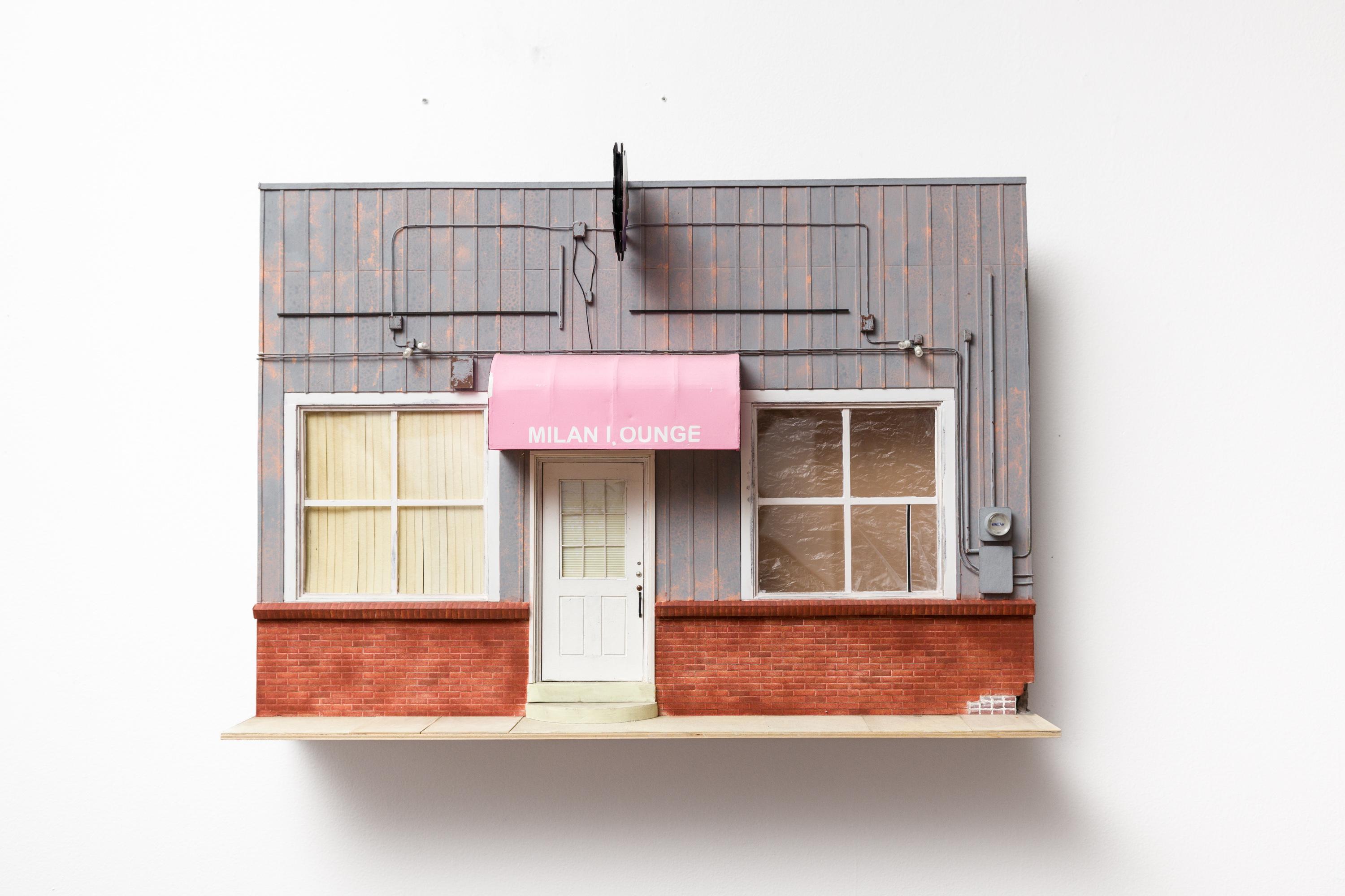 "Milan Lounge" Miniature Wall-Mounted Storefront cby Drew Leshko