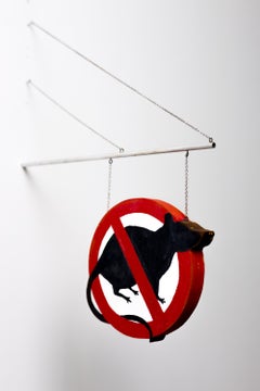 Cartel en miniatura "Prohibido el paso a las ratas" por Drew Leshko