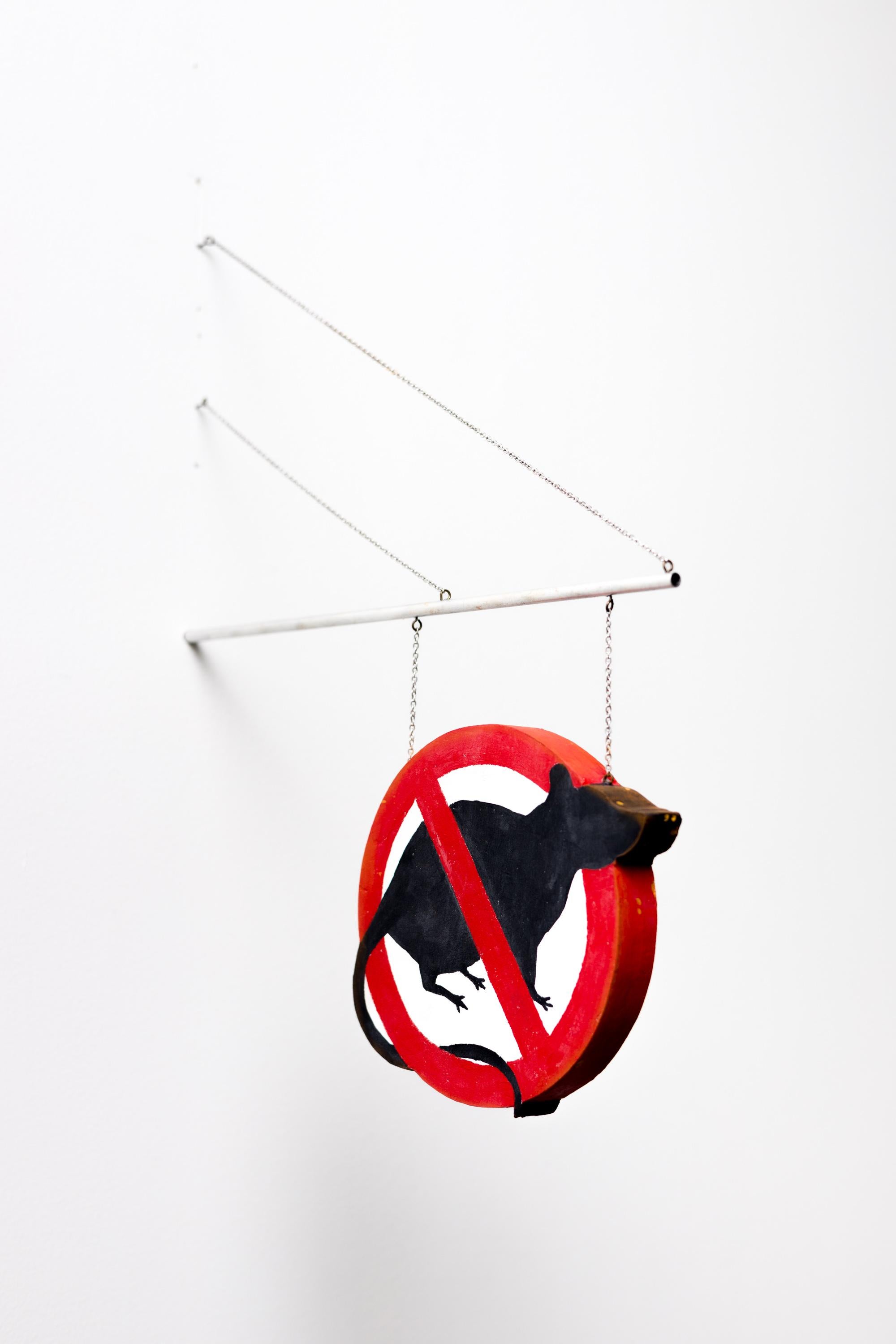 "No Rats" Miniature Storefront Sign by Drew Leshko