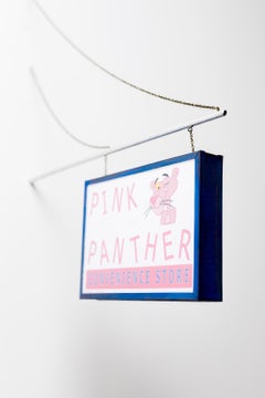 Cartello da appendere del negozio di alimentari in miniatura "Pantera Rosa" di Drew Leshko