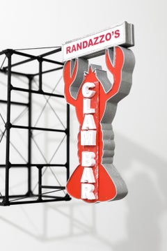 Insegna del ristorante Clam Bar "Randazzo's" in miniatura da parete, Wood e carta