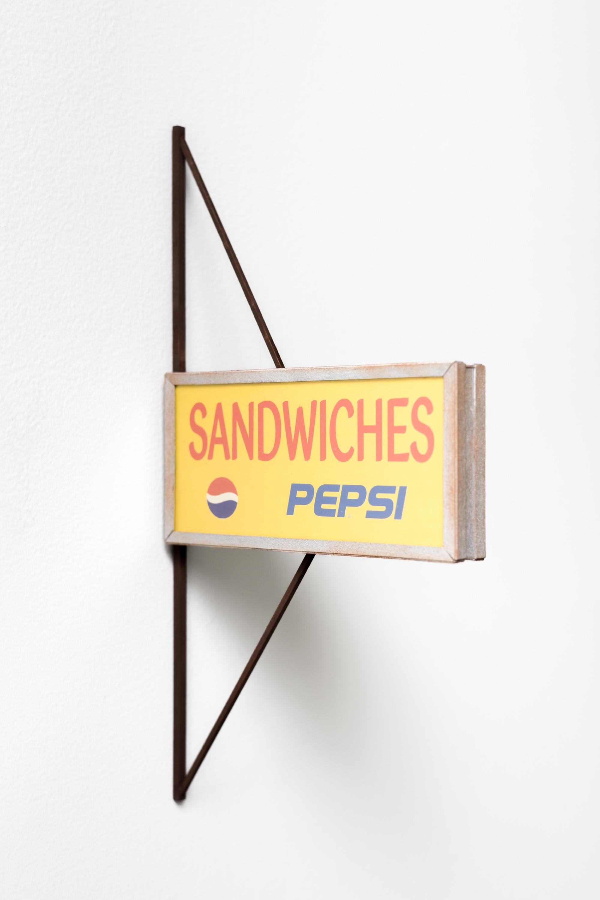 Still-Life Sculpture di Drew Leshko - Insegna a muro in miniatura "Sandwiches" con logo Pepsi
