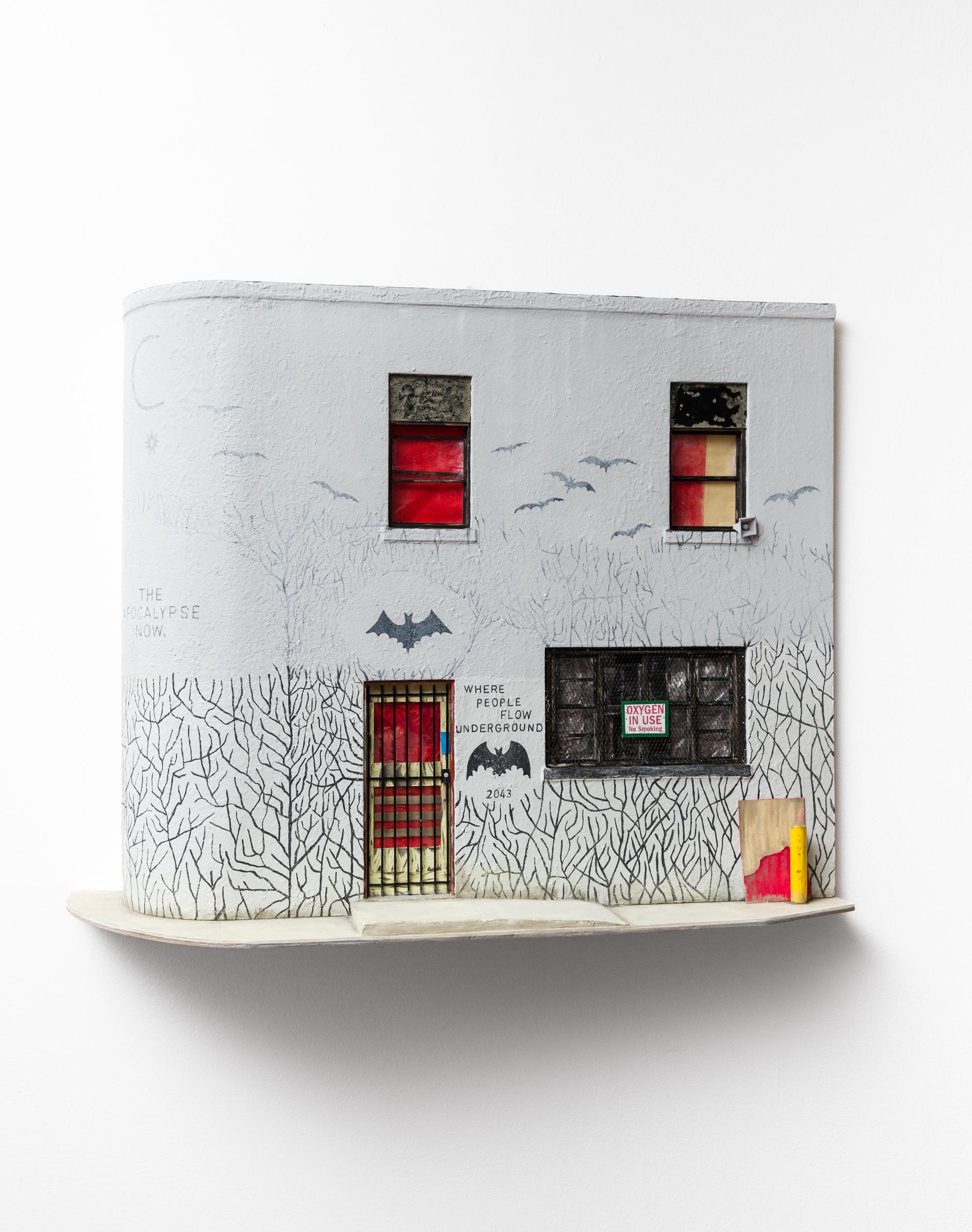 "The Apocalypse Now" Hyperrealistic Miniature Building Wall-Mounted Sculpture