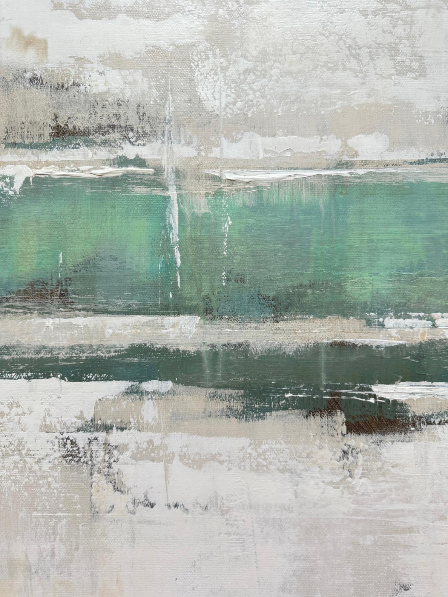 Vieni con me, pittura astratta - Abstract Painting Grigio di Drew Noel Marin