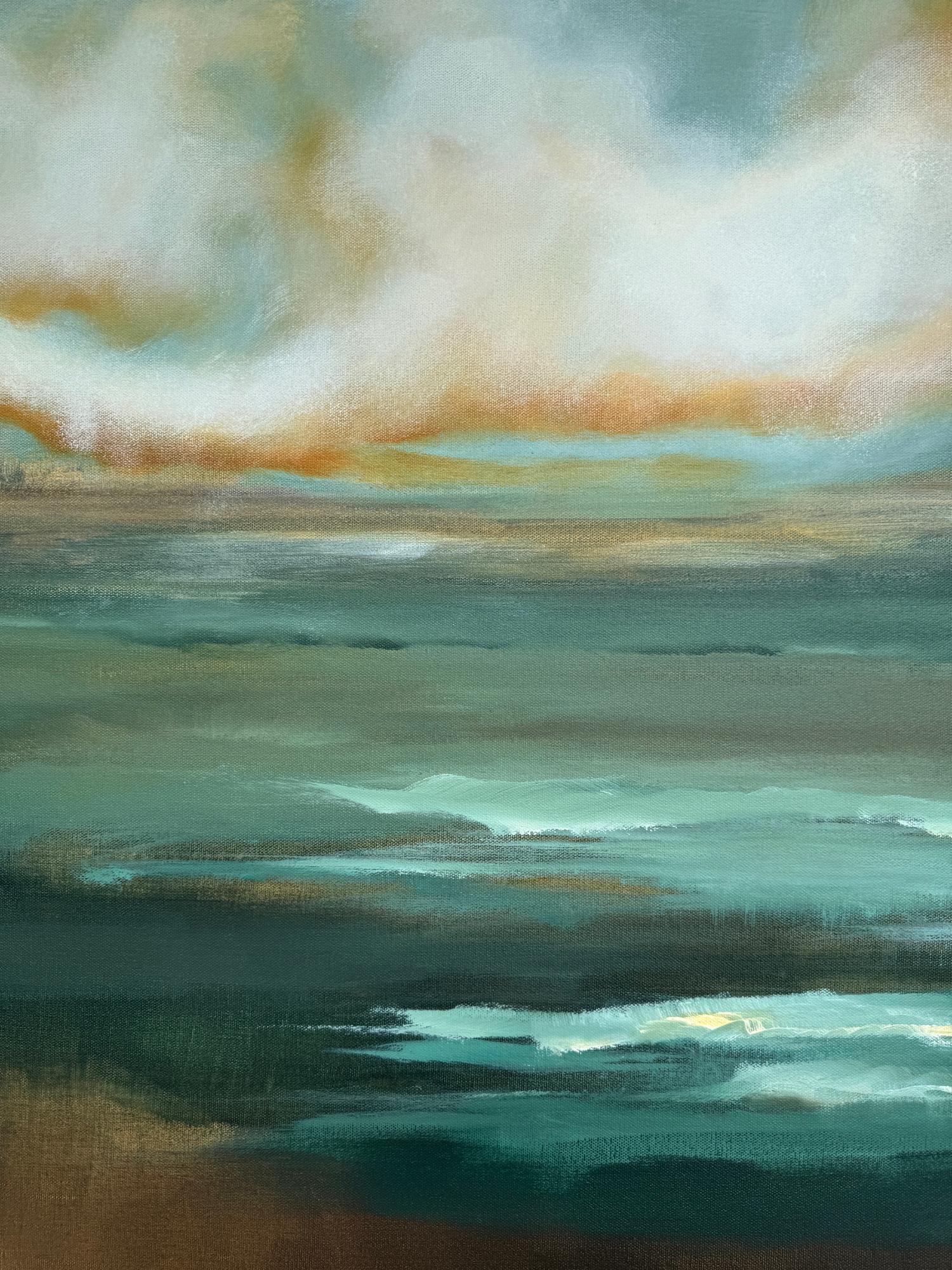 Alba, Pittura astratta - Landscape Painting Grigio di Drew Noel Marin