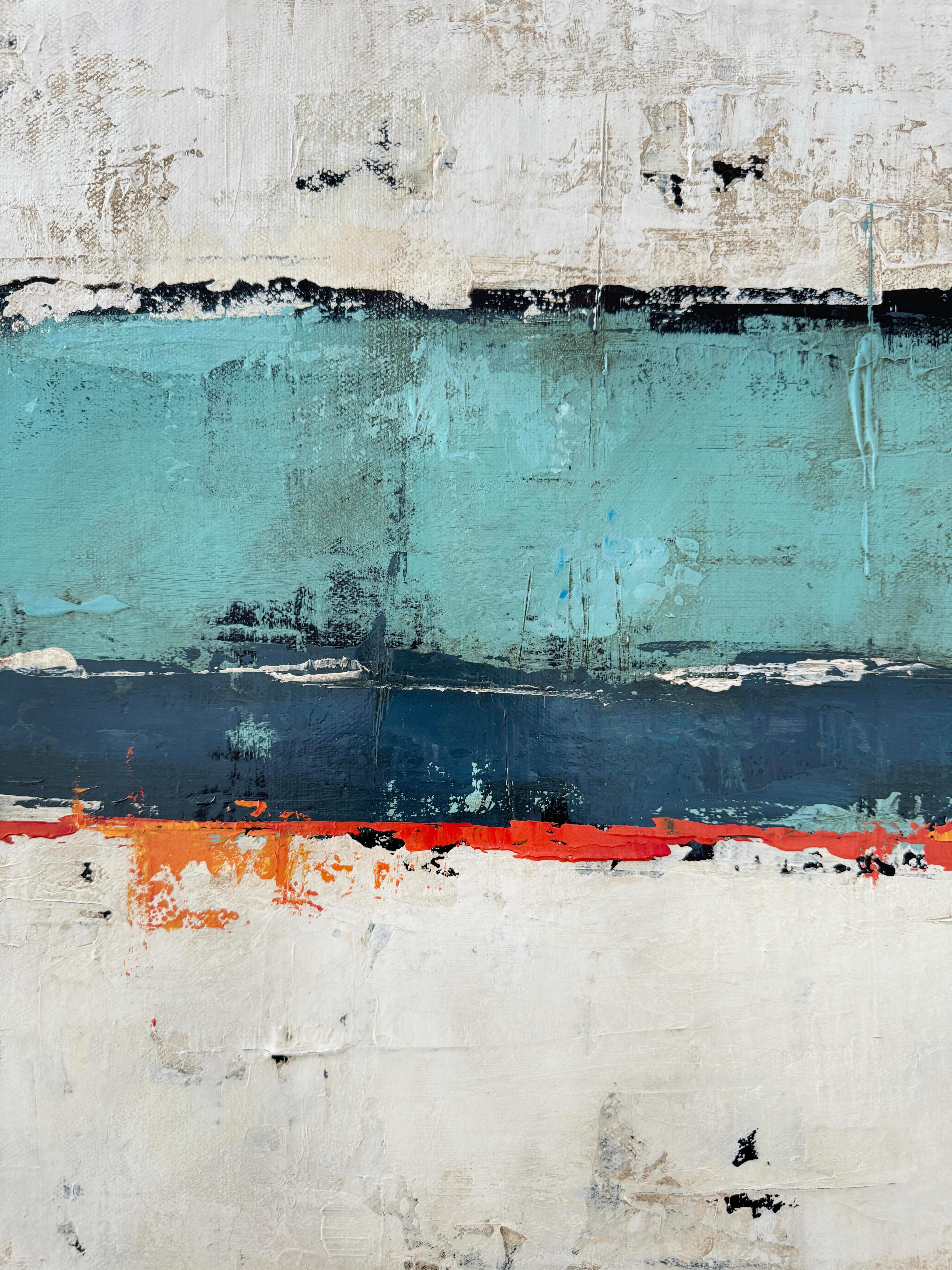 Spirito di Fuoco, Pittura astratta - Abstract Painting Grigio di Drew Noel Marin