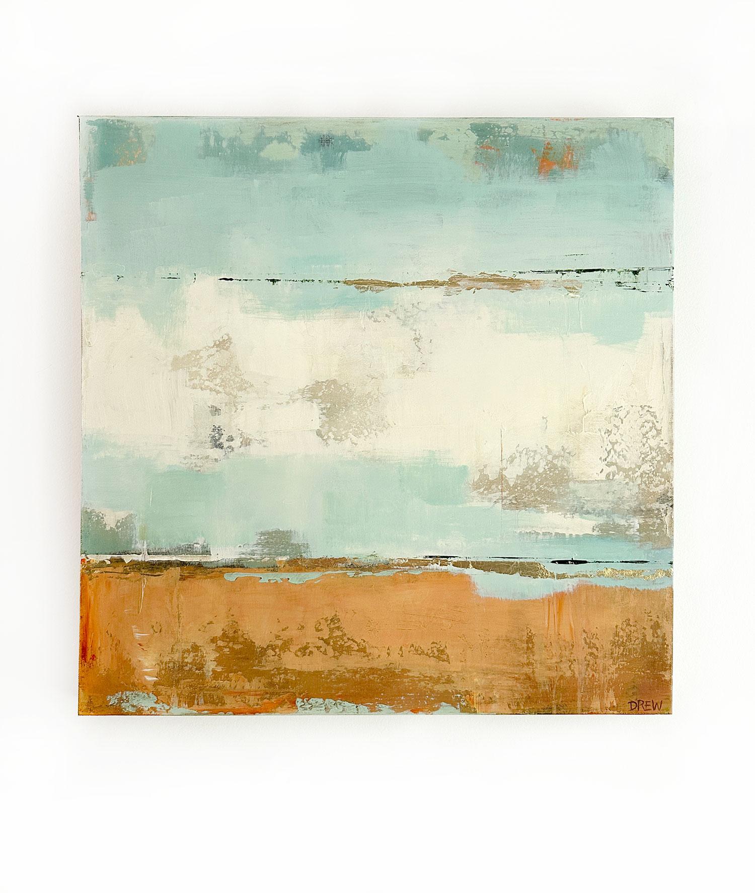 <p>Artist Comments<br>Artist Drew Noel Marin presents an atmospheric and moody abstract piece. She displays energetic sequences of color exuding peacefulness. The combination of using a brush and palette knife builds up the soothing overall vibe.