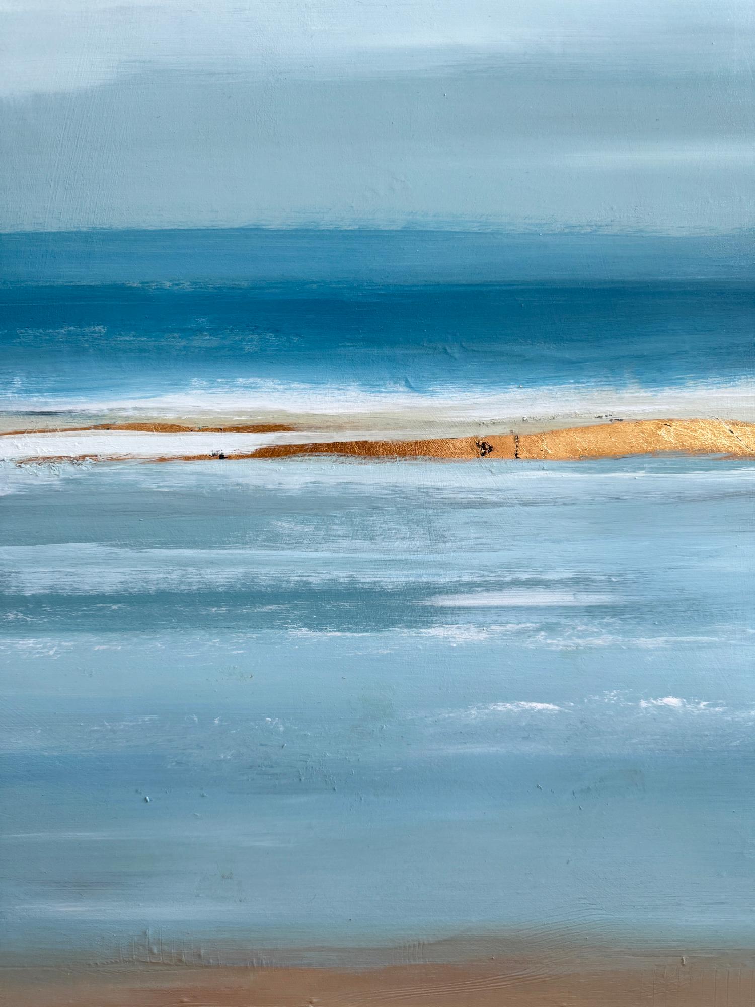 Vicino e lontano, Pittura astratta - Landscape Painting Blu di Drew Noel Marin
