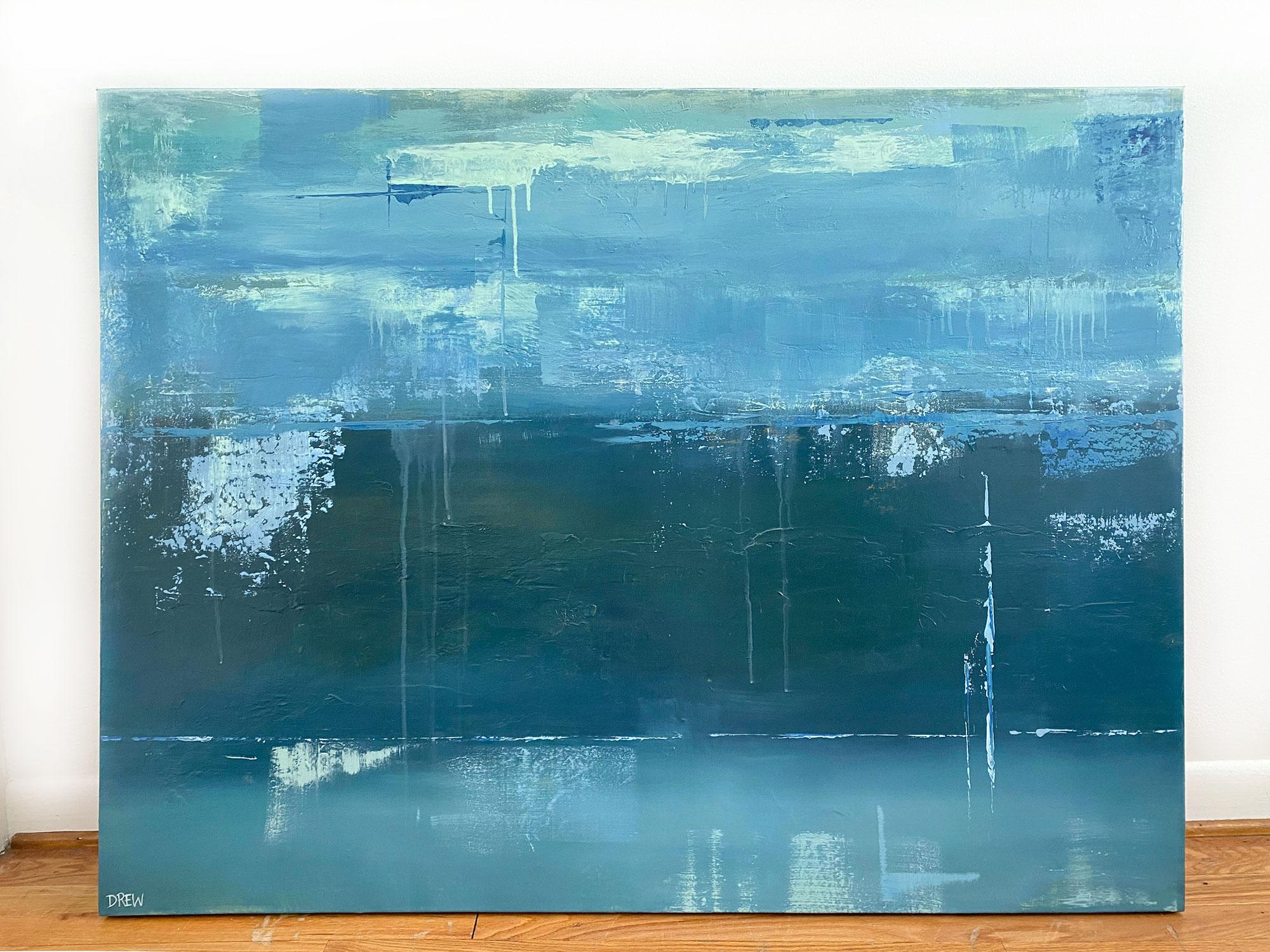 Peinture abstraite « Oceans Away » - Abstrait Painting par Drew Noel Marin