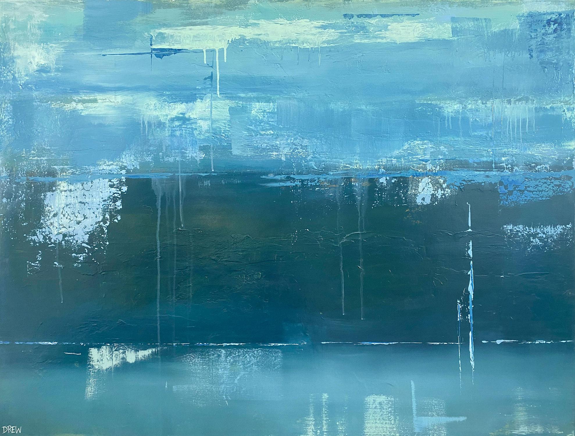 Abstract Painting Drew Noel Marin - Peinture abstraite « Oceans Away »