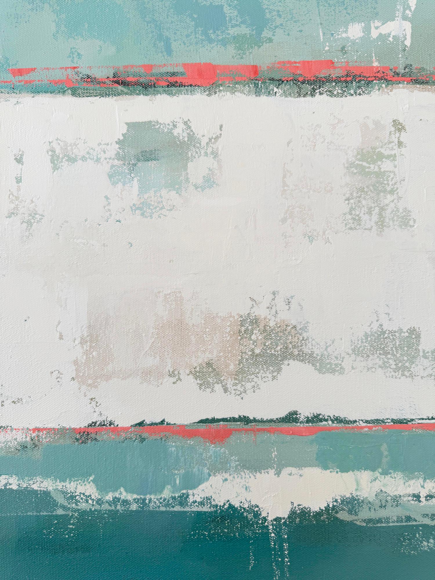 Dolce fuga, Pittura astratta - Abstract Painting Grigio di Drew Noel Marin