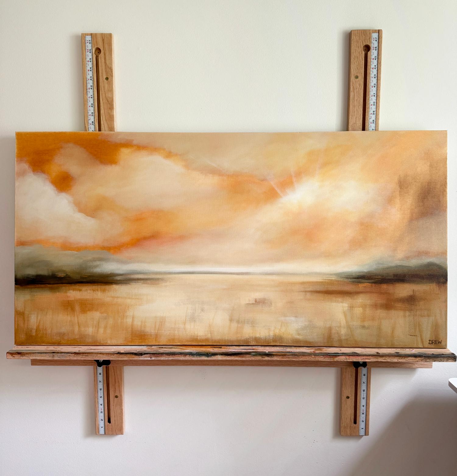 Whispers of Light, Abstrakte Malerei (Beige), Abstract Painting, von Drew Noel Marin