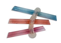 Drew Smith Contemporary Art Glass Wall Sculpture Floating Colors Series 1980