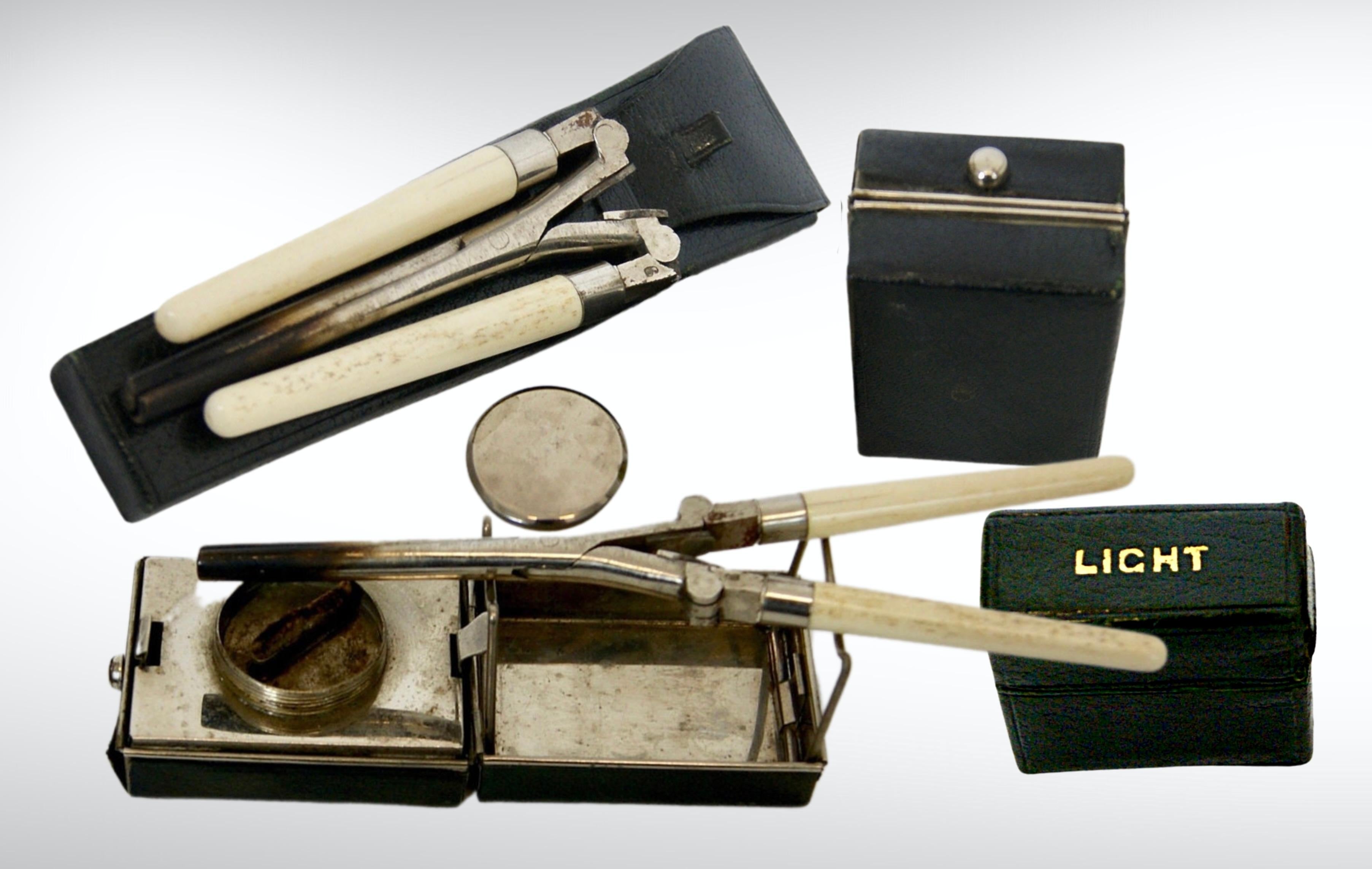 DREW & Sons London, viktorianisches Schminkkasten aus feinem Krokodil mit silbernen Accessoires im Angebot 2