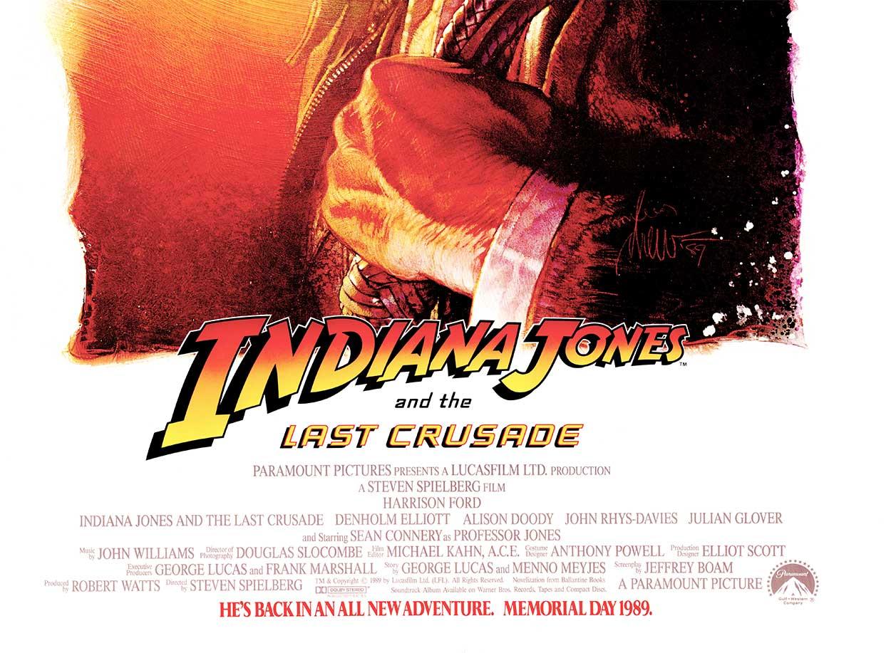 Original Indiana Jones and the Last Crtusade prerelease US 1 sheet movie poster - Print by Drew Struzan