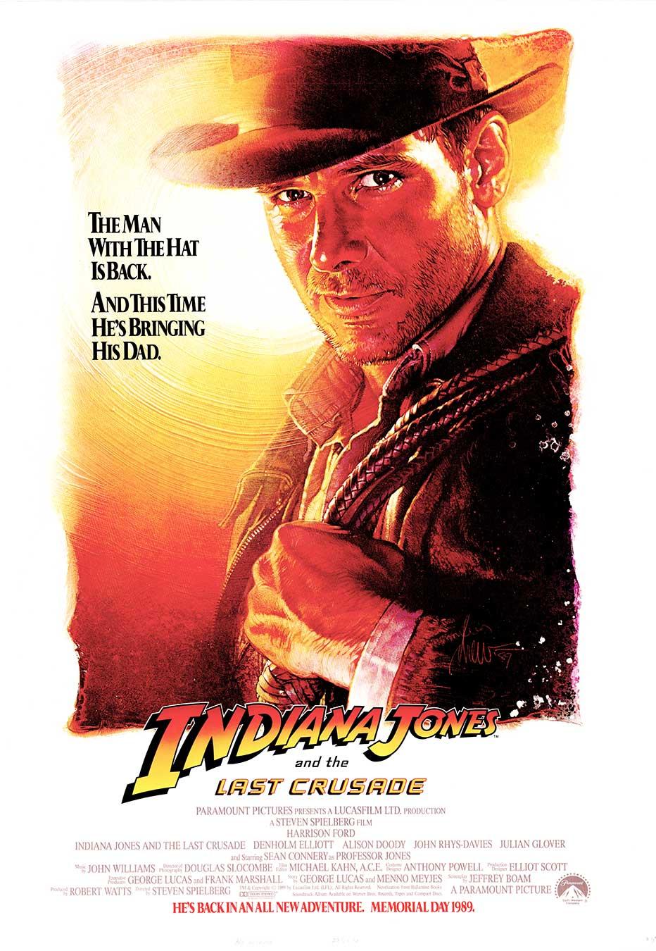 Drew Struzan Portrait Print - Original Indiana Jones and the Last Crtusade prerelease US 1 sheet movie poster