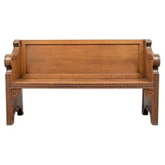 Drew University NJ Elegant Antique Carved Oak Bench