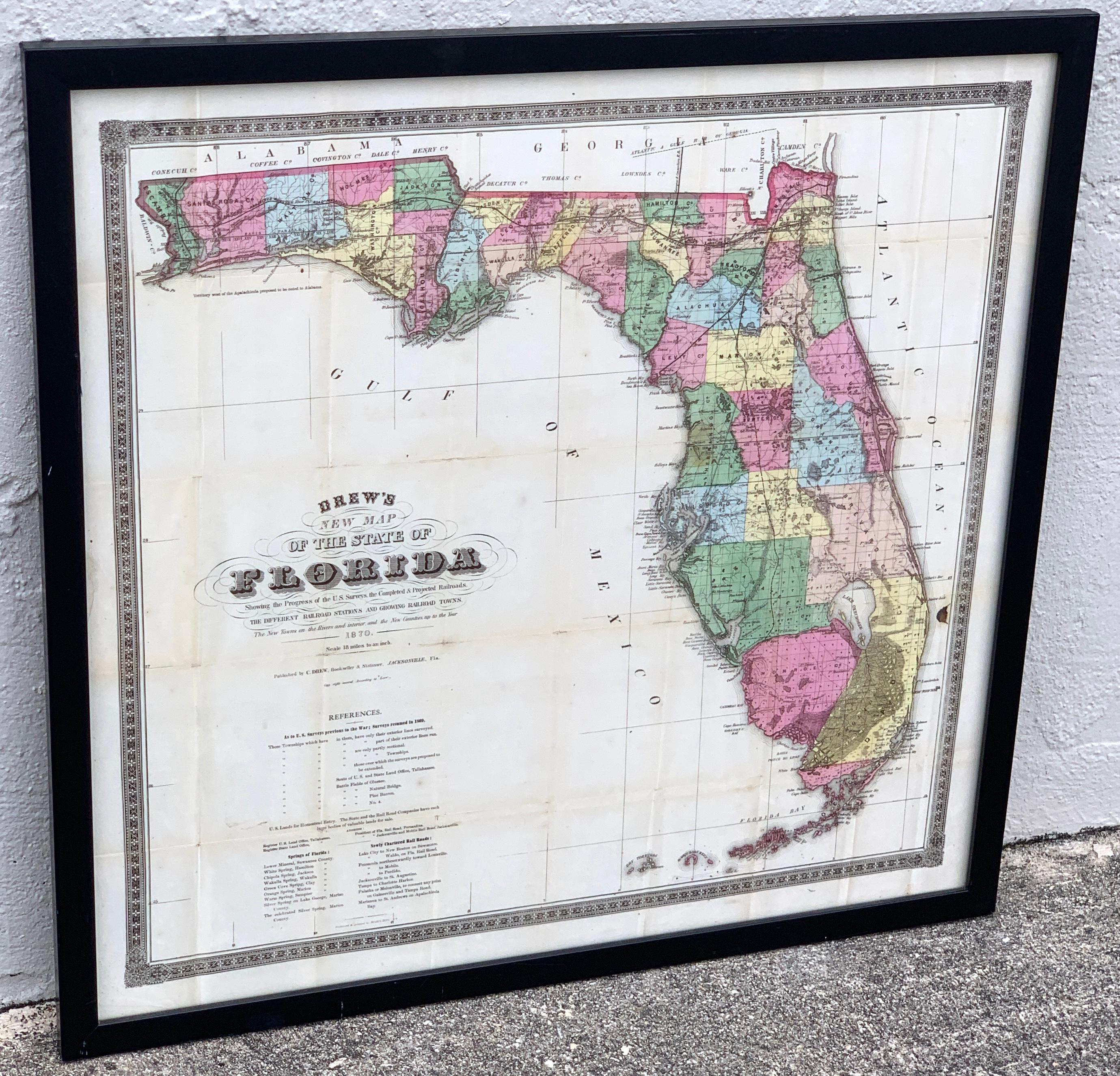 Drew's New Map of the State of Florida, 1870 3